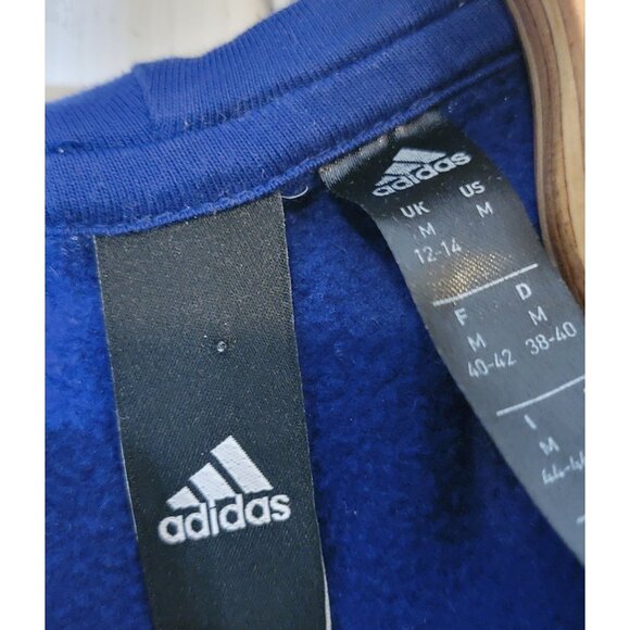 Adidas Full Zip Hooded Sweat Jacket Size Medium Blue - Picture 4 of 5